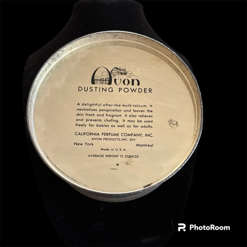 Avon Face Powder Tin Silver-Tone